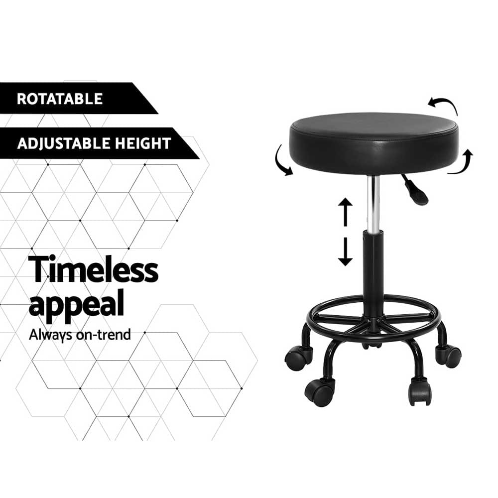 Artiss 2x Salon Stool Round Swivel Chair