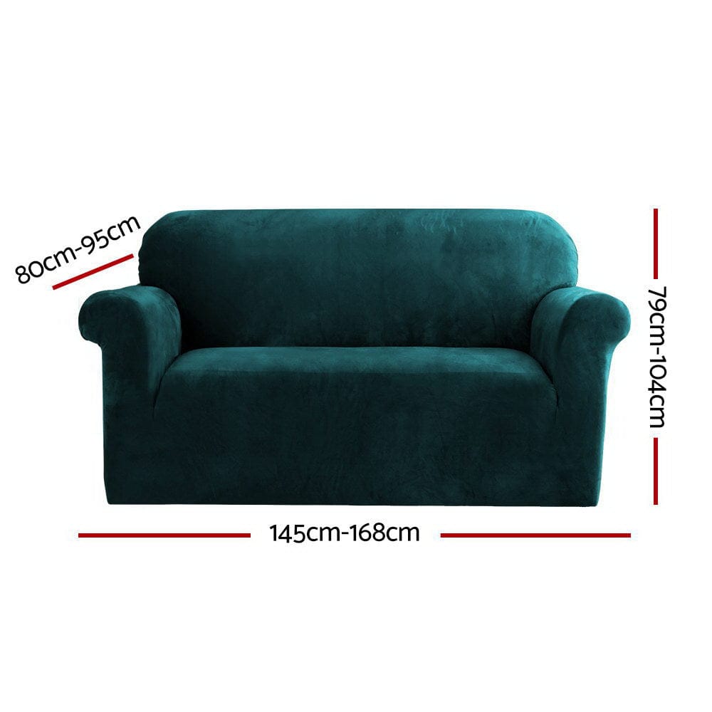 Artiss Sofa Cover Couch Covers 2 Seater Velvet Agate Green