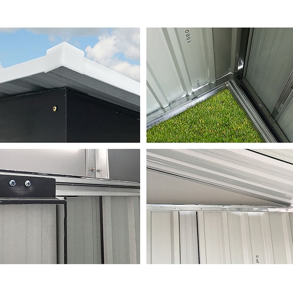 Giantz Garden Shed 2.38x1.31M Sheds Outdoor Storage Tool Metal Workshop Shelter Sliding Door