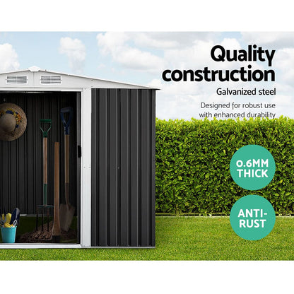 Giantz Garden Shed 2.58x2.07M w/Metal Base Sheds Outdoor Storage Double Door Tool