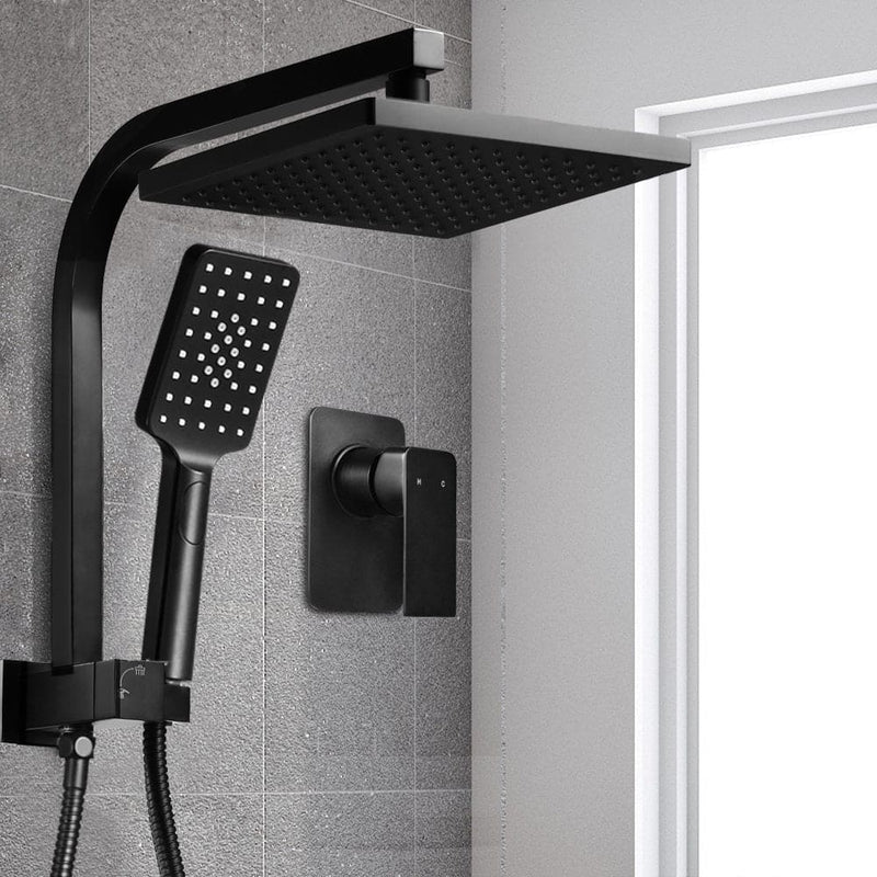 Cefito 8'' Rain Shower Head Set Handheld Round High Pressure Mixer Tap Black