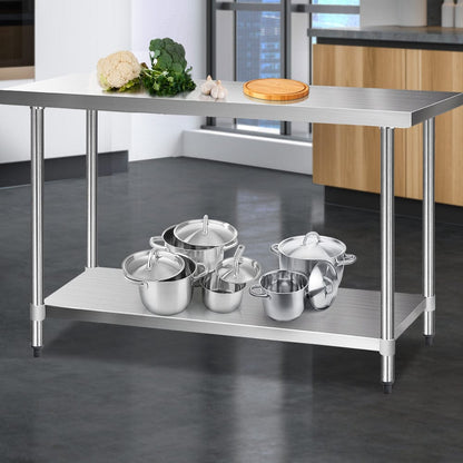 Cefito 1524x610mm Stainless Steel Kitchen Bench 430