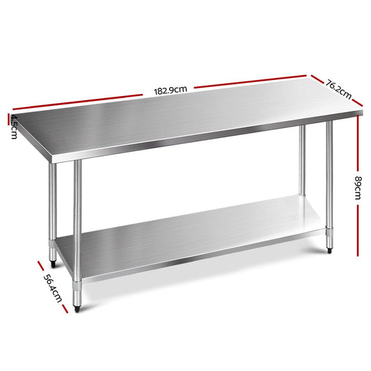 Cefito 1829x760mm�Stainless Steel Kitchen Bench 430