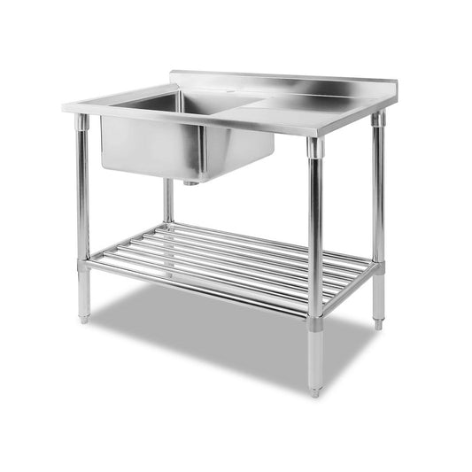 Cefito 100x60cm Stainless Steel Sink Bench Kitchen 304