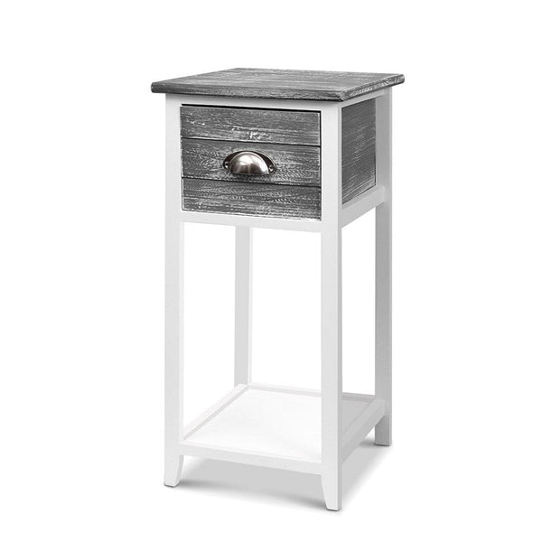 Artiss Bedside Table Nightstand Drawer Storage Cabinet Lamp Side Shelf Unit Grey