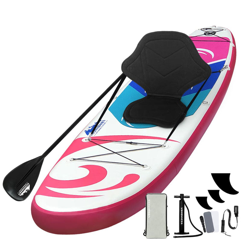 Weisshorn Stand Up Paddle Board 11ft Inflatable SUP Surfboard Paddleboard Kayak Surf Pink