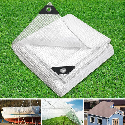 Instahut Tarp Tarpaulin 9x12m Canvas Heavy Duty Camping Cover Clear