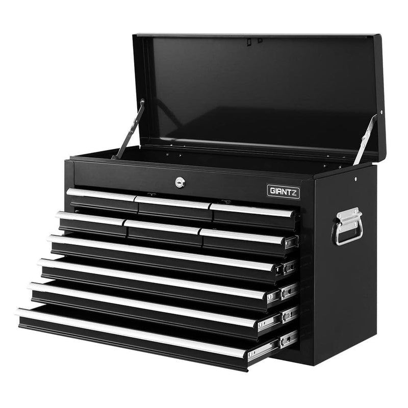 Giantz 10 Drawer Tool Box Cabinet Chest Toolbox Storage Garage Organiser Black