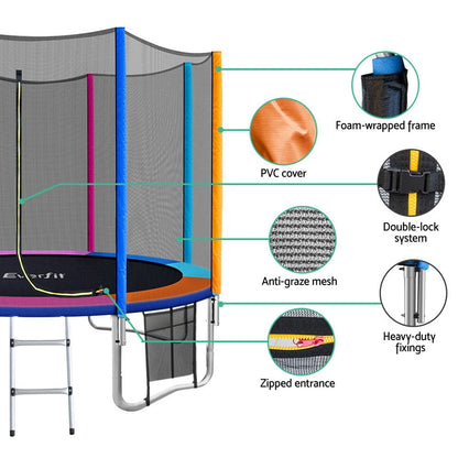 10FT Trampoline Everfit Kids Trampoline Rebounder