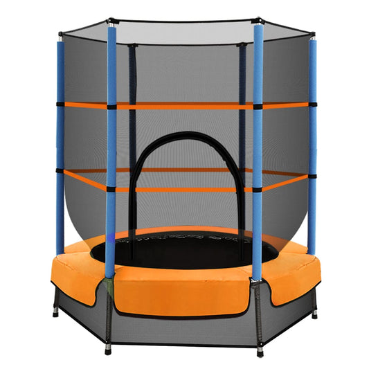 Everfit 4.5FT Trampoline for Kids Trampoline w/ Enclosure Safety Net Rebounder Gift Orange