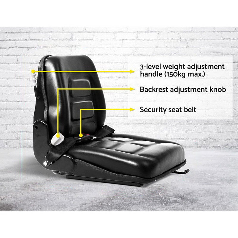 Giantz Tractor Seat Forklift Excavator Universal Backrest Truck PU Chair