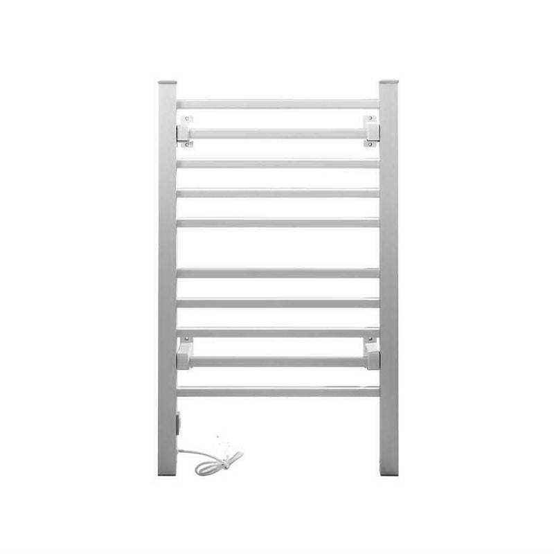 Devanti Electric Heated Towel Rail Rack 10 Bars Freestanding Clothes Dry Warmer