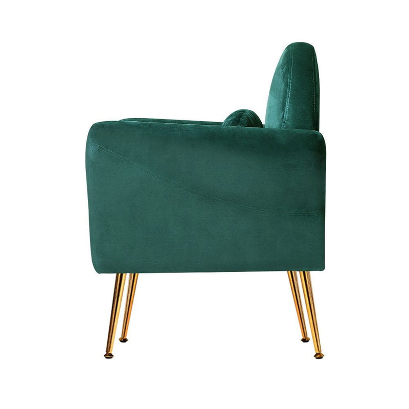 Artiss Armchair Green Velvet Caroline