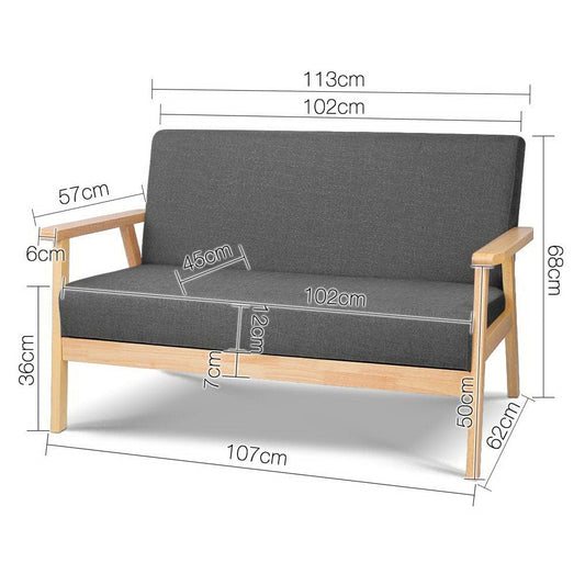 Artiss 2-Seater Sofa Armchair Skane