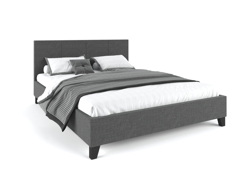 Pale Fabric Bed Frame - Charcoal King