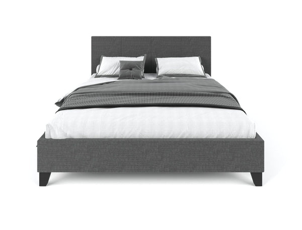 Pale Fabric Bed Frame - Charcoal King