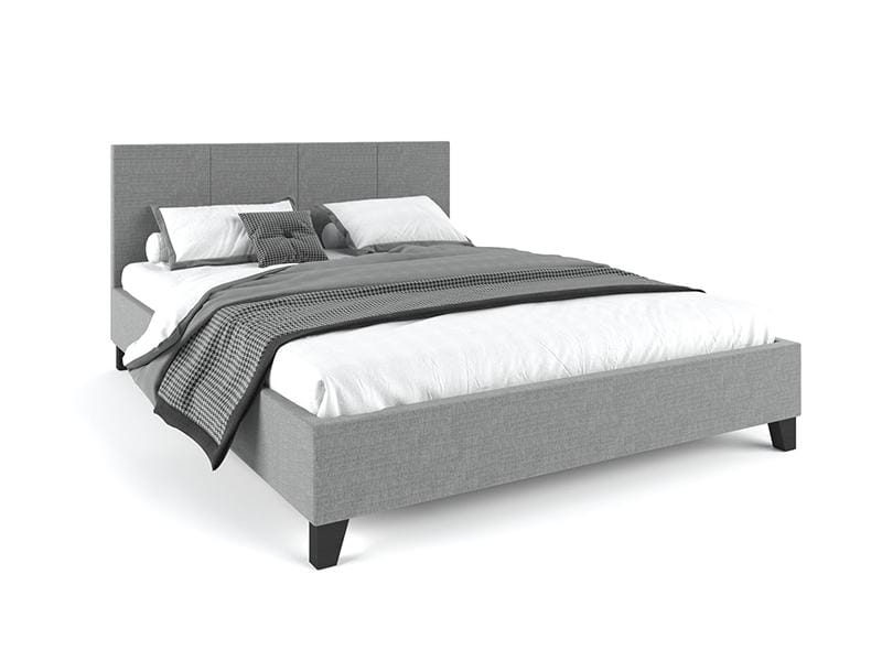 Pale Fabric Bed Frame - Grey Double