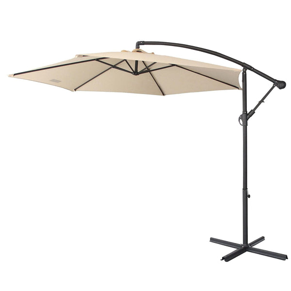 Milano Outdoor 3 Metre Cantilever Umbrella UV Sunshade Garden Patio Deck - Beige