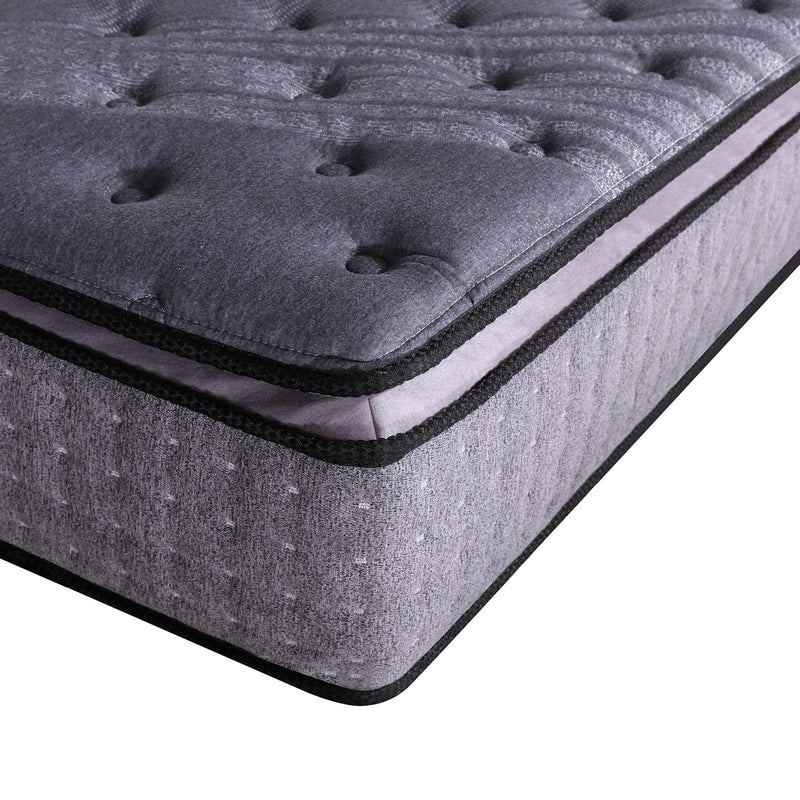 Casa Decor Bamboo Charcoal Mattress Pocket Spring Pillowtop 5 Zone 32cm Depth - Single - Charcoal