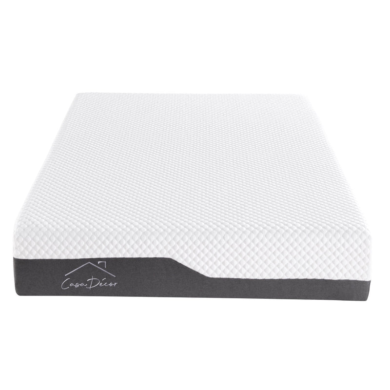 Casa Decor Memory Foam Luxe Hybrid Mattress Cool Gel 25cm Depth Medium Firm - Double - White  Charcoal Grey