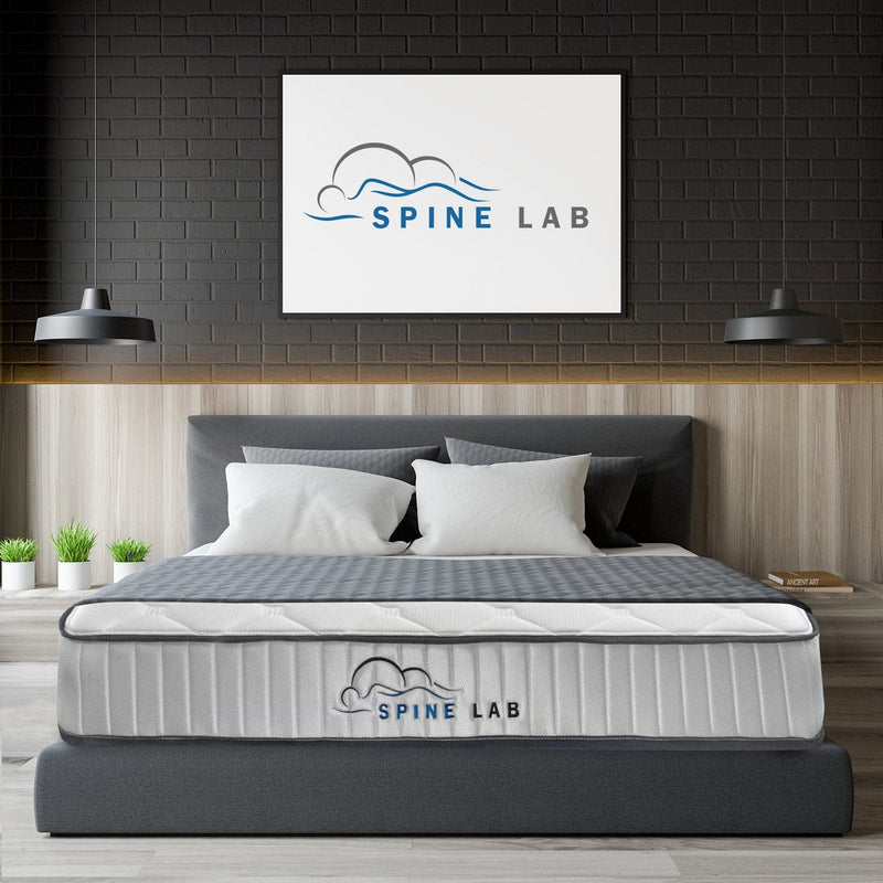 Spine-Lab Mattress 5 Zone 21cm Medium Firm Foam Bonnell Spring - Queen - White