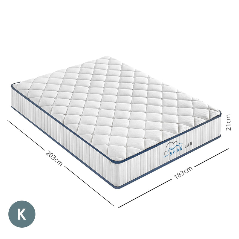 Spine-Lab Mattress 5 Zone 21cm Medium Firm Foam Bonnell Spring - King - White