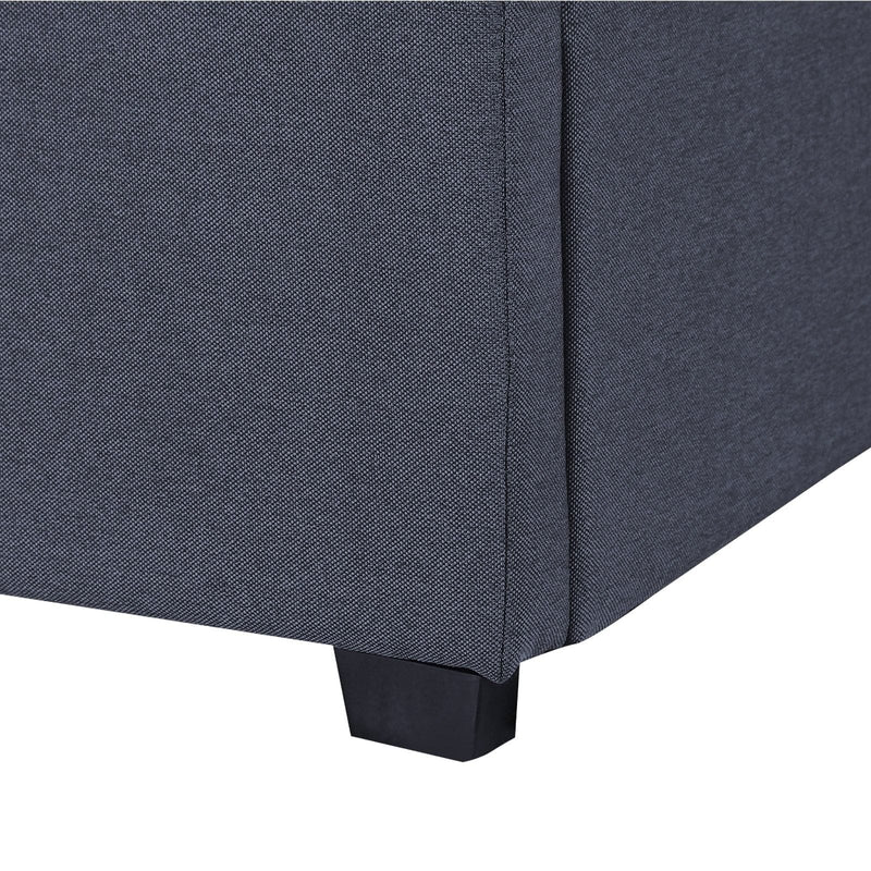 Milano Capri Luxury Gas Lift Bed Frame Base And Headboard With Storage - Double - Charcoal