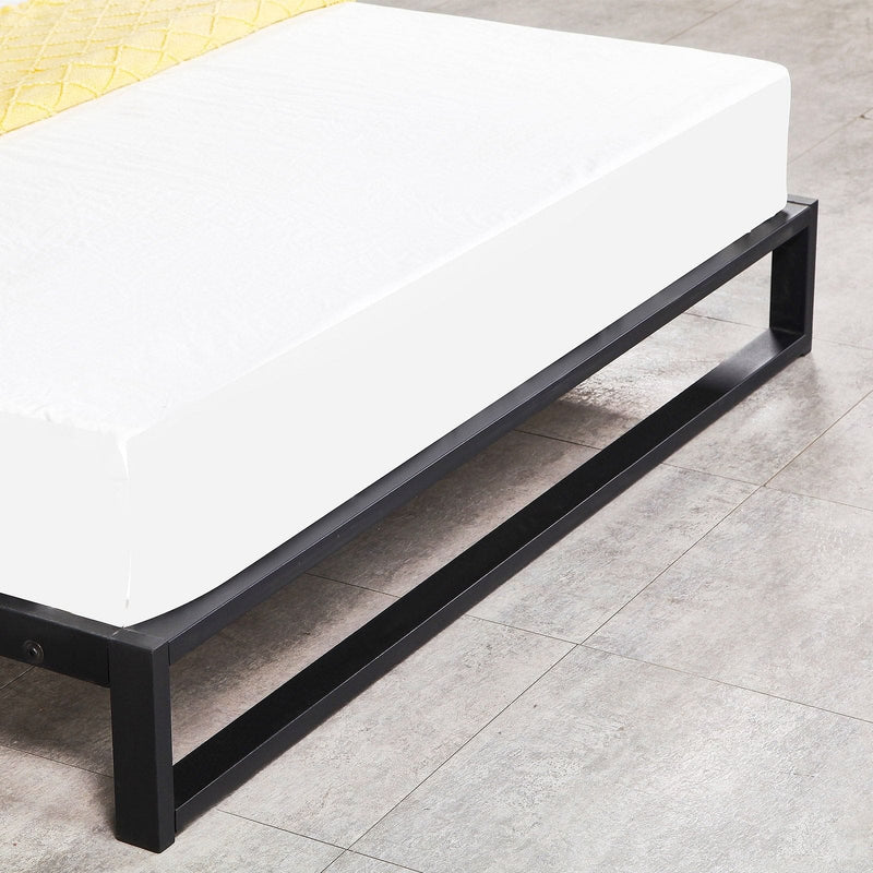 Milano Decor Florence Metal Bed Frame Mattress Base Platform Modern Black - Queen - Black