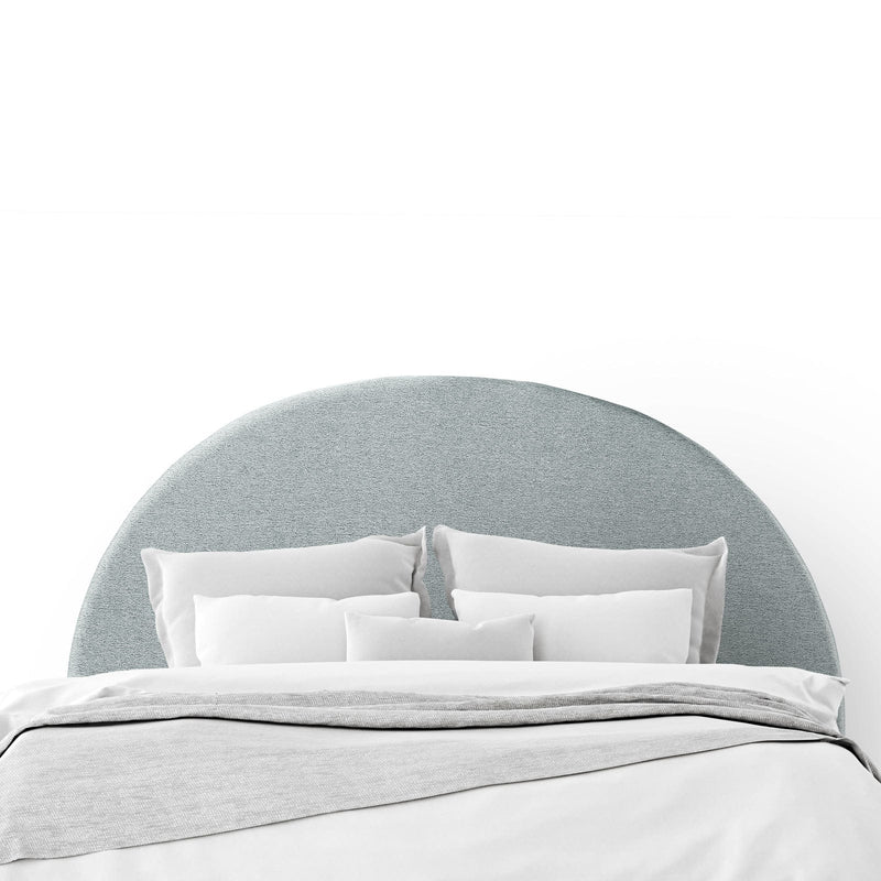 Milano Decor Barcelona Curved Light Grey Bed Head Headboard Bedhead Upholstered - Queen - Light Grey