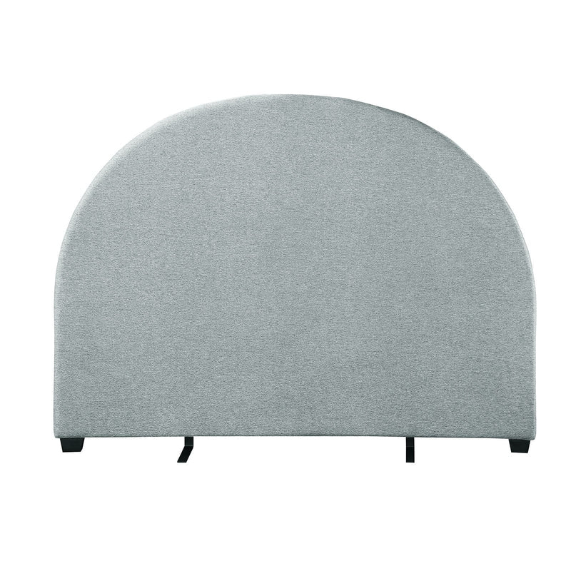 Milano Decor Barcelona Curved Light Grey Bed Head Headboard Bedhead Upholstered - Queen - Light Grey