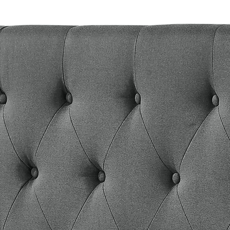 Milano Decor Madrid Tufted Charcoal Bed Head Headboard Bedhead Upholstered - King - Charcoal