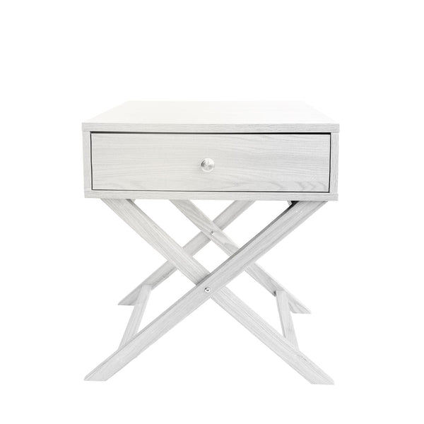 Milano Decor Bedside Table Surry Hills White Storage Cabinet Bedroom - One Pack - White