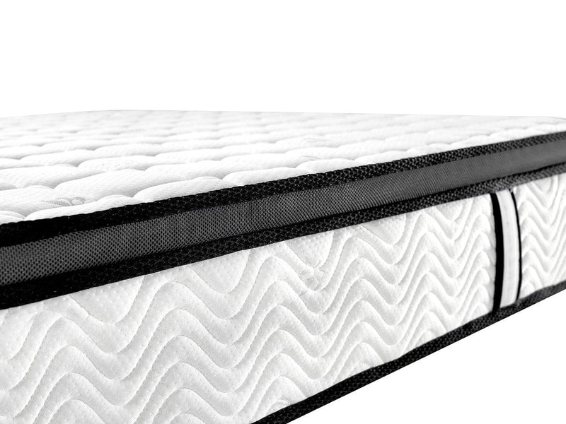 Ergopedic Mattress 5 Zone Latex Pocket Spring Mattress In A Box 30cm - Single - White  Grey  Black