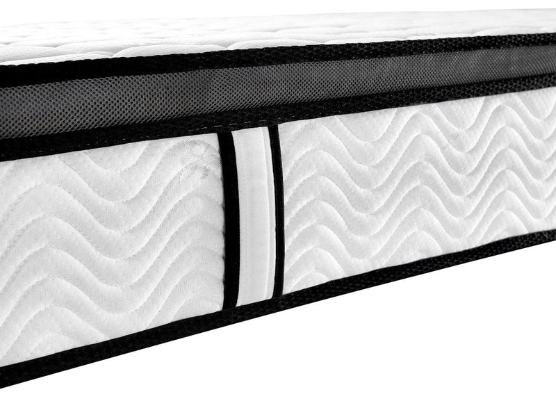 Ergopedic Mattress 5 Zone Latex Pocket Spring Mattress In A Box 30cm - Single - White  Grey  Black