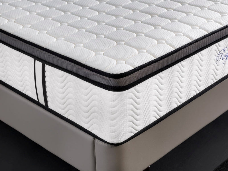 Ergopedic Mattress 5 Zone Latex Pocket Spring Mattress In A Box 30cm - King Single - White  Grey  Black