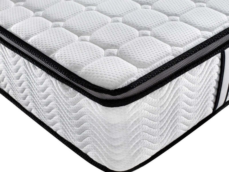 Ergopedic Mattress 5 Zone Latex Pocket Spring Mattress In A Box 30cm - Double - White  Grey  Black