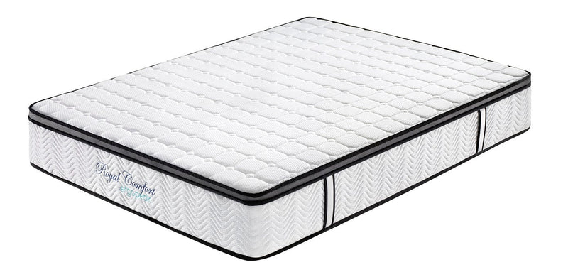 Ergopedic Mattress 5 Zone Latex Pocket Spring Mattress In A Box 30cm - Double - White  Grey  Black