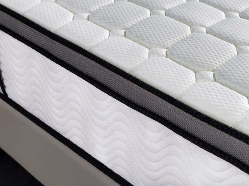 Ergopedic Mattress 5 Zone Latex Pocket Spring Mattress In A Box 30cm - King - White  Grey  Black