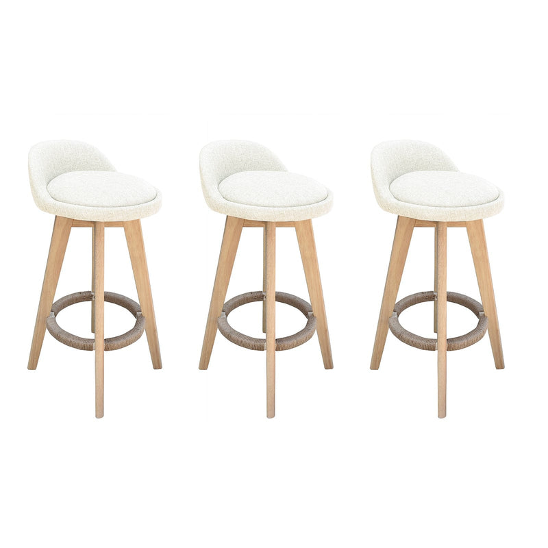 Milano Decor Phoenix Barstool Cream Chairs Kitchen Dining Chair Bar Stool - Three Pack - Cream