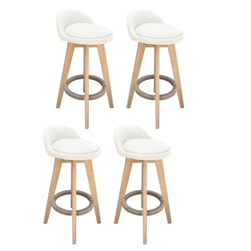 Milano Decor Phoenix Barstool Cream Chairs Kitchen Dining Chair Bar Stool - Four Pack - Cream