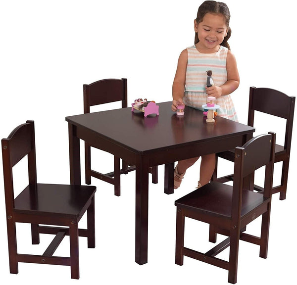 Farmhouse Table & 4 Chair Set (Brown)