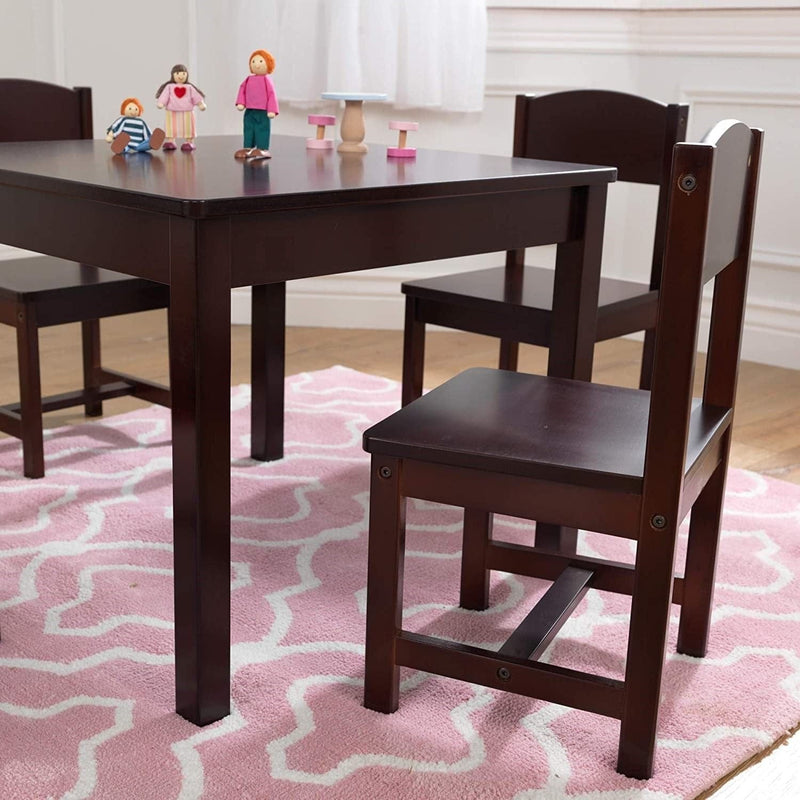 Farmhouse Table & 4 Chair Set (Brown)