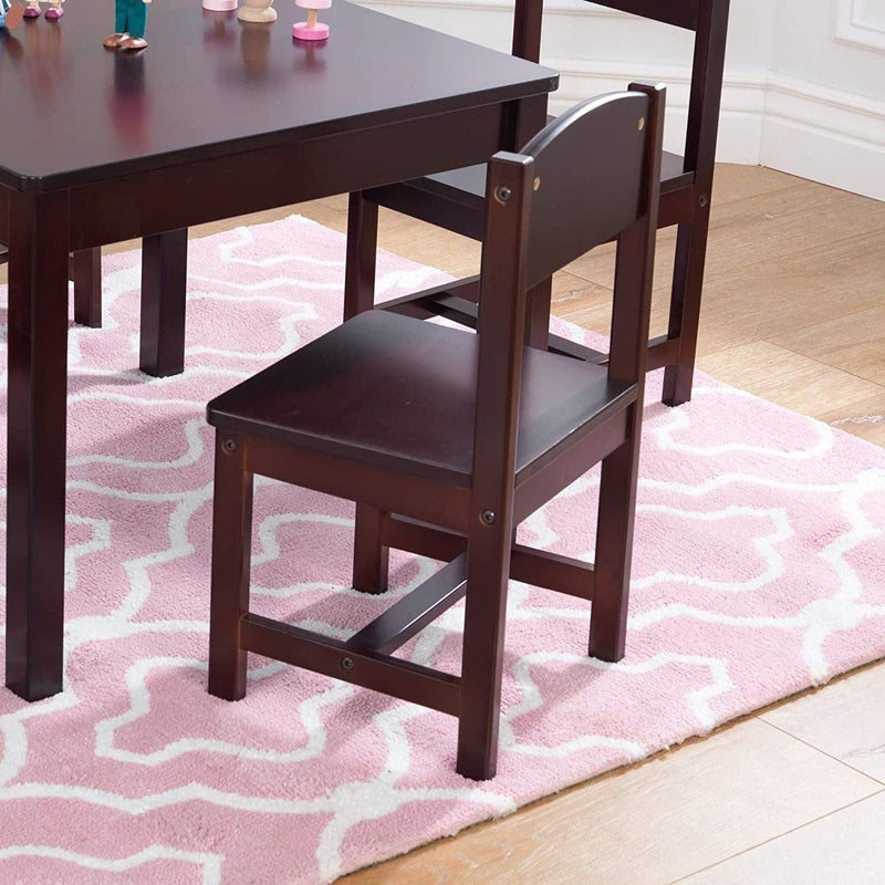 Farmhouse Table & 4 Chair Set (Brown)