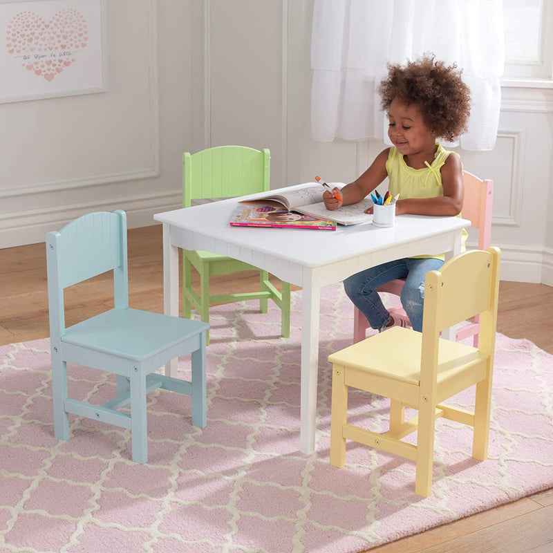 Table & 4 Pastel Chairs set for kids