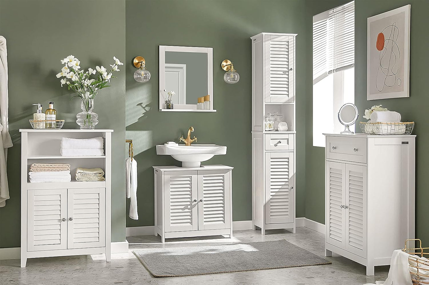 Bathroom Cabinet Shelf Storage Unit