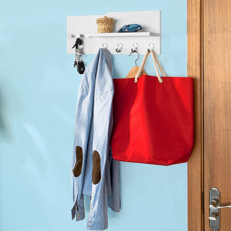 Wall Mounted Hook Rack with shelf