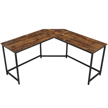 VASAGLE L-Shaped Computer Desk Rustic Brown and Black