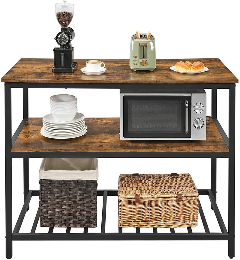 VASAGLE Kitchen Shelf Rustic Brown and Black