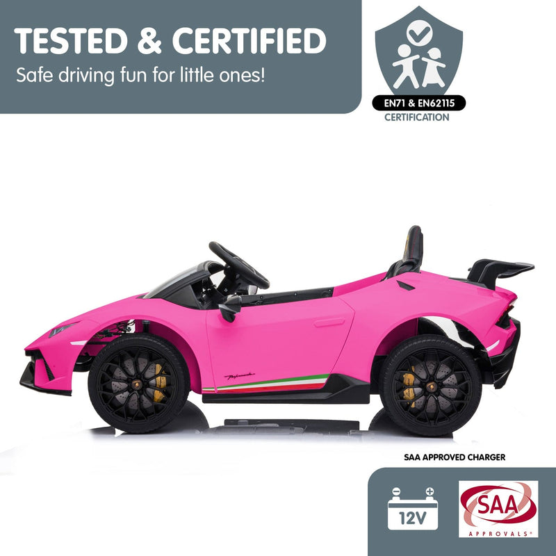 Kahuna Lamborghini Performante Kids Electric Ride On Car Remote Control by Kahuna - Pink