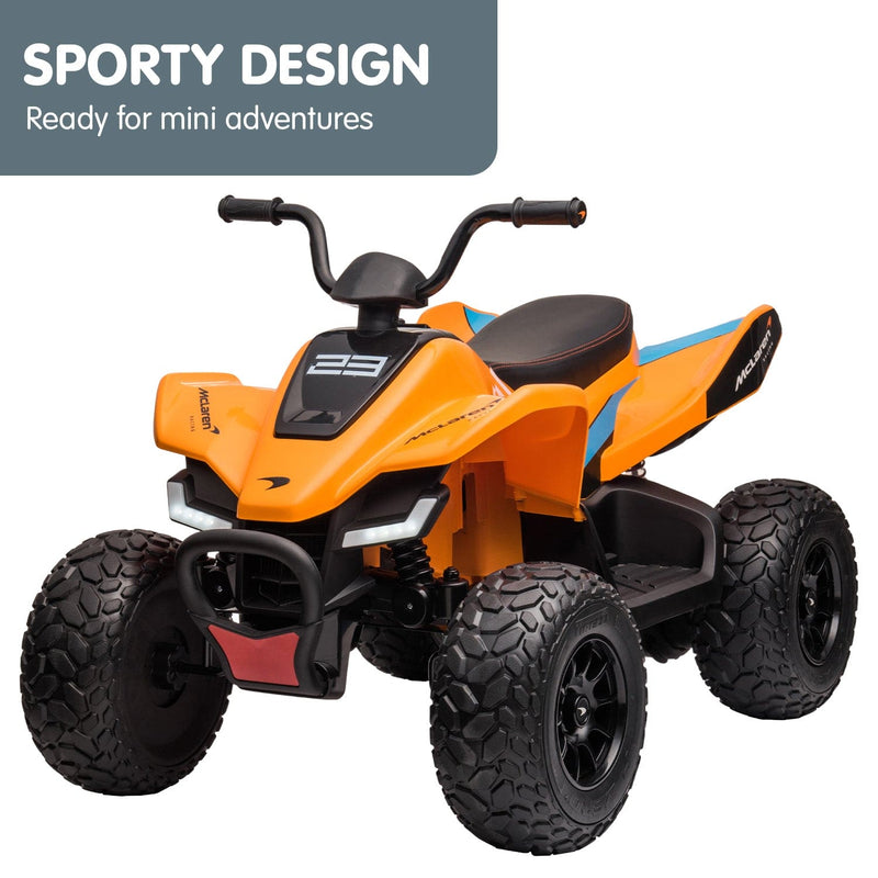 Kahuna Licensed MCL35 McLaren Kids Toy Ride On Electric Quad Bike - Orange